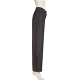 MQTIME  -   New Retro Low Waist Striped Woven Pants Loose Draped Straight Leg Trousers Trendy Commuter Casual Pants for Women
