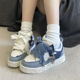 MQTIME  -  Little Devil Denim Blue Bread Shoes Women's New China-Chic INS Sports Shoes Platform in Spring and Summer 2025