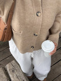 MQTIME  -  All-match Knit Women Cardigan Casual O-neck Long Sleeve Single Breasted Pccket Female Cardigan Solid Lady Knitwear 2025