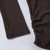 MQTIME  -  Y2K Grunge Solid Long Sleeve Fake Two T-shirts Vintage Fashion Beads Halter Pullover Tops 90s Women Basic Street T-shirt