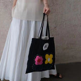 MQTIME  -  Flower Hand-embroidered Bag High-quality Casual Canvas Large Capacity Shoulder Crossbody Bag
