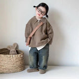  MQTIME  -  Kids Wide Leg Pants New Spring Autumn Fashion Korean Casual Baggy Simple Style Jeans
