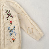 MQTIME  -  New autumn baby clothing, 0-3 year old female baby, knitted sweater embroidered long sleeved jacket