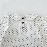 MQTIME  -  Spring New Baby Long Sleeve Clothes Set Baby Girl Peter Pan Collar Polka Dot Tops + Shorts 2pcs Suit Toddler Cotton Outfits