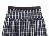  MQTIME  -  With Belt Long Skirts For Women Fashion New Vintage Plaid Midi Skirt High Street Casual Pleated Chic Midi Skirts Mujer ﻿