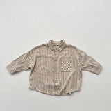  MQTIME  -  Autumn New Children Long Sleeve Shirts Cotton Boys Lapel Striped Shirts Fashion Baby Girls Casual Shirts Kids Clothes
