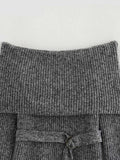 MQTIME  -  Vintage Off Shoulder Sweater With Belt Women Elegant Knitted Solid Thick Long Sleeve Sweaters Female Winter Chic Street Knitwear