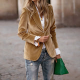 MQTIME  -  Outerwear For Women Long Sleeve Turn Down Collar Loungewear Jackets Solid Single Button Cardigan Coats Streetwear
