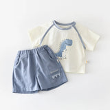 MQTIME  -  Summer New Baby Cute Dinosaur Print Clothes Set Infant Boy Girl Short Sleeve T Shirts + Shorts 2pcs Suit Toddler Outfits