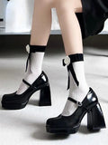 MQTIME  -  Elegant Vintage Mary Janes Shoes Women Black Japanese Style Kawaii Platform Shoes Female Buckle Korean Designer Shoes 2024 New