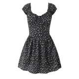 MQTIME  -  Summer New Style Strap Sweet Fragmented Flower Waist Bubble Sleeve Slimming Dress Short Skirt
