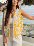 MQTIME  -  Embroidery Vest For Women Y2k Vintage Casual Sleeveless Cardigan Waistcoat Top Fashion Woman Floral Embroidered Vest