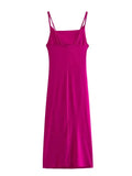 MQTIME  - NEW Summer Women Spaghetti Strap Solid Color Lace-up Decoration Backless Vintage Sexy Streewear Dresses
