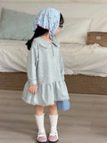 MQTIME  -  New Spring Baby Girls Preppy Style Dress Long Sleeve Embroidery Children Ruffles Sweatshirt Dresses