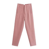 MQTIME  -  Fashion Office Wear High waist Pants for Women Formal Pants Office outfits Pencil Trousers Black Pink White Ladies Pants