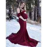  MQTIME  -  Maternity's Short Sleeve Dresses Sexy V Neck Gown Maxi Long Photography  for Pregnant Women Pregnancy Photo Shoot