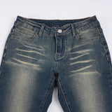  MQTIME  -  Y2k Low Rise Flared Jeans Woman Aesthetic 2000s Clothes Retro Casual  Denim Trousers All Match Bottom Streetwear Pants