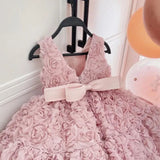 MQTIME  -  Flower Baby Dresses Sleeveless Elegant Children Holiday Party Prom Ball Gown Tutu Girl's Ceremonial Dress 1-8 Years