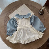 MQTIME  -  Autumn Newborn Baby Girls Clothes Bodysuit Single-breasted Peter Pan Collar Infant Girls One Piece Sweet Skirt Option Lace Gown