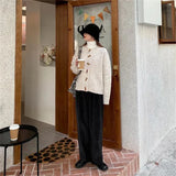 MQTIME  -  2025 Corner Button Sweater Cardigan Casual Loose Spring New Models with Knitted Sweater Jacket Women Clothing