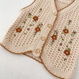 MQTIME  -  Spring and Autumn New Baby Clothing, 0-3year-old Female Baby, Embroidered Knitted Sweater, Vest Small Coat