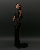 MQTIME  -  Black Lace Maternity Dress, Open Back & Cut Out, Evening Gown for Photo Shoot, Sexy Maternity Dresses, Women Pregnancy Gowns