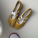 MQTIME  -  Split-Toe Casual Ballet Flats Shoes Women Pu Leather Cross Band Mary Janes Shoes Spring Autumn Streetwear Elegant Loafers New