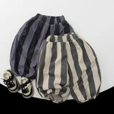  MQTIME  -  New Children Warm Fleece Pants Boys Girls Striped Casual Pants Baby Plus Velvet Thick Trousers Kids Harem Pants