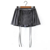 MQTIME  -  Spring/Summer New Sexy Half Dress Solid Color Pleated Lace Up Y2K Double Zipper Personalized Street Skirt Goth Skirt