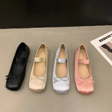 MQTIME  -  New Spring Summer Flat Ballet Shoes Women's Shoes  Retro Satin Mary Jane Shoes Ballet Flats Women Zapatos Mujer