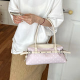  MQTIME  -  Korean Style Polka Dot Small PU Leather Top Handle Bag Ladies Contrast Color Shoulder Crossbody Bags New Trend Handbag