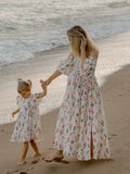  MQTIME  -  Baby Shower Maternity Dress Photoshoot Floral Long Sleeve Maxi Gown Pregnancy Outfit Beach Photography Bump Friendly Clothes