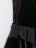  MQTIME  -  Chic Fashion Velvet Splicing High Waist Mini Skirts For Women New Ruffles Elegant Skirt Woman Y2k Night Club Party Skirts﻿ ﻿