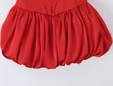 MQTIME  -  Sexy Women Satin Fold Chest Pad Bra Slash Shoulder Dress Corse Boning Low Waist Cross Lacing Up Back Ball Gown BUD Dresses Robe