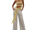 MQTIME  -  Autumn and Winter New Women's Clothing Sexy Resort Style Tube Top Backless Hollow Printed Strappy Vest for Women
