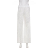 MQTIME  -  Floral Lace Sheer Women's Pants Sexy Fashion Casual Daily Beach Vacation Resort Streetwear Trousers New Women Pants