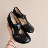  MQTIME  -  Spring Summer Fashion Hollow out Soft Leather Women Ballet Flats Comfortable Wedges 2cm Heeled Lazy Walking Loafers Casual Shoes