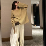 MQTIME  -  Thick Needle Sweater For Women, Autumn New Style, Loose And Lazy Style, Knitted Sweater Jacket, Top