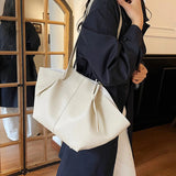 MQTIME  -  Women Shoulder Bag Solid Color Leather Simple Design Large Capacity Women Crossbody Multifunctiona Handbag