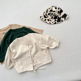  MQTIME  -  Autumn New Children Long Sleeve Coat Solid Baby Boys Vintage Jacket Fashion Kids Girls Casual Cardigan Toddler Clothes