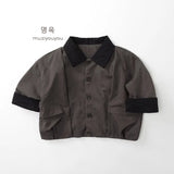 MQTIME  -  Spring New Children Long Sleeve Casual Coat Solid Boys Girls Vintage Jacket Baby Loose Tops Fashion Kids Clothes