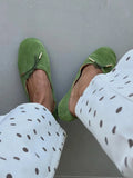 MQTIME  -  High-Quality Soft Leather Ballet Flats Women Bow Tie Detail Round-Toe Slip-On Loafers Comfortable Soft Soles Suede Casual Shoes
