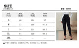 MQTIME  -  Women's Fashionable Elegant Personality Small Foot Pants Spring Autumn High Waist Pockets with Bow Comfortable Breathable Pants