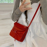 MQTIME  -  Red Fashion Womens Shoulder Bag Small Vintage Korean Style Elegant Sweet Bow Crossbody Bag Square Designer Ladies Handbag