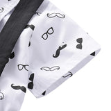 MQTIME  -  Baby Boy Clothes Infant Short Outfit Exquisite Printing Romper with Overalls Hat Suit 9-36M Toddler Birthday Party Costume Set