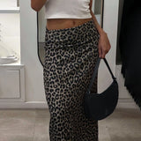 MQTIME  -  Women Elegant Long Leopard Skirt for Summer New Fashion Women Retro Floor Slim Skirts Women Long Leopard Print Skirts