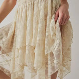 MQTIME  -  Spring/summer Women's Y2k Lace Skirt Lace Pleated Women's Skirt