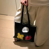MQTIME  -  Flower Hand-embroidered Bag High-quality Casual Canvas Large Capacity Shoulder Crossbody Bag