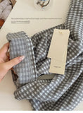 MQTIME  -  Women's Flannel Pajama Set - Oversized and Slim-Fitting Cozy and Warm for Fall/Winter with Color-Blocking Plaid Lapels