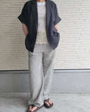  MQTIME  -  Black White Vertical Stripe Drawstring Wide-Leg Pants 2026 Summer Elastic Hip-Hiding Slimming Street Casual Floor-Length Pants